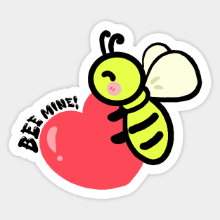 Cute valentine day, bee my valentine Sticker